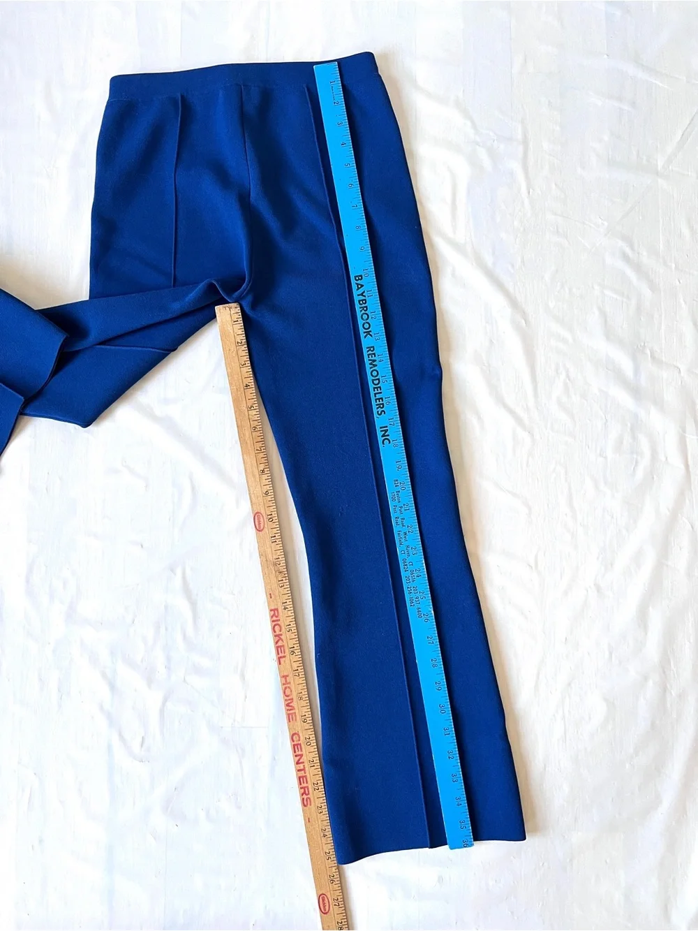 Theory Compact Crepe Crop Flare Pant Royal Blue Size XS P elastic W 26